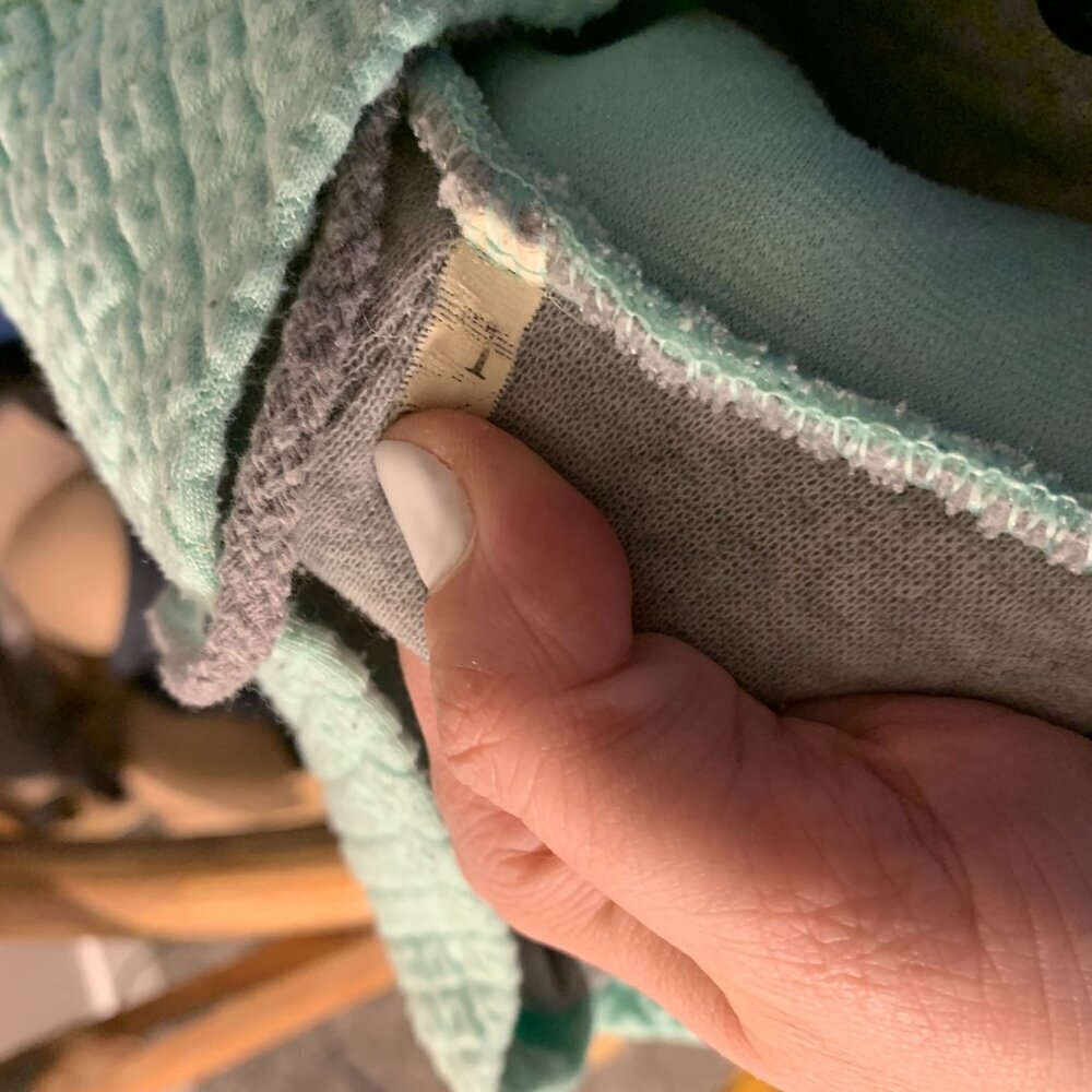 Mint & Gray hoodie - faux pocket - Picture 3 of 5